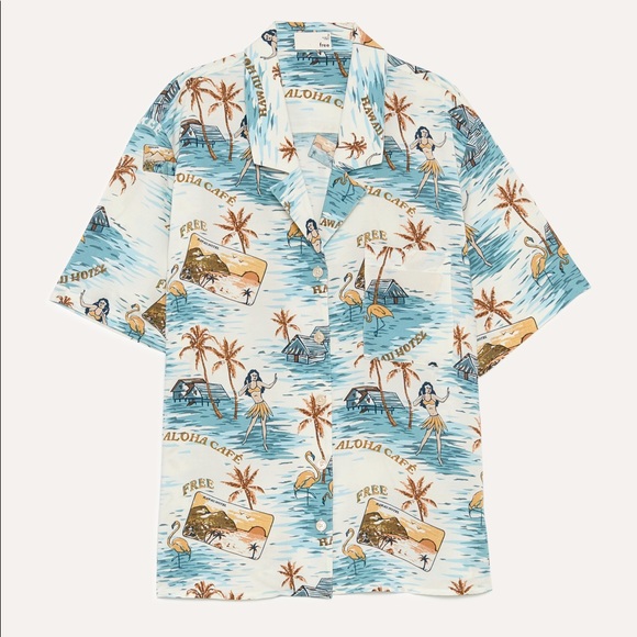 Aritzia Wilfred Hawaiian Tropical Aloha Shirt - XS - Picture 2 of 6
